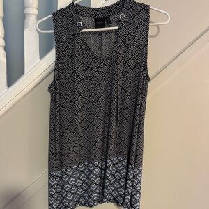 Rafaella Black and White Geometric Blouse